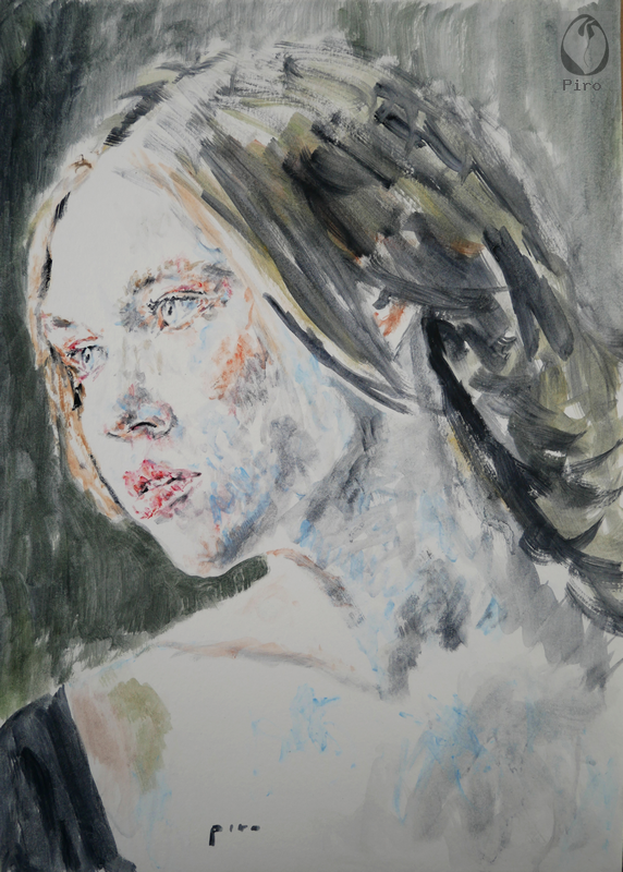 oil on paper - olio su carta di Piro